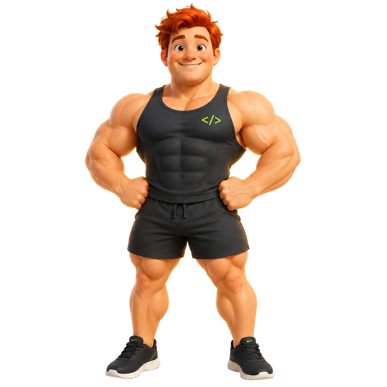 Fat Gym Bro Beast Mode mascot